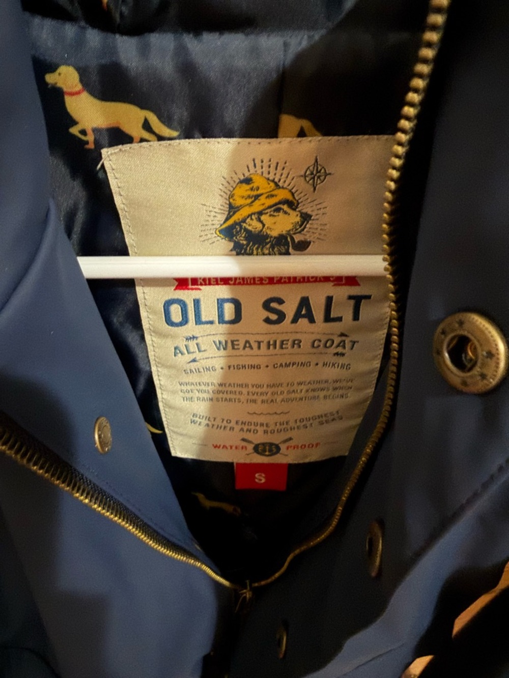 Kiel James Patrick Slate Blue Hooded Raincoat - Picture 2 of 3